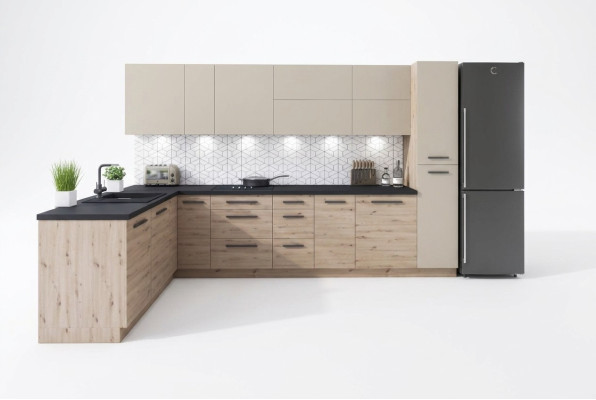 Keuken L-lijn Moderne keukens Keukenblok Hangkast Kast Kasten Keuken