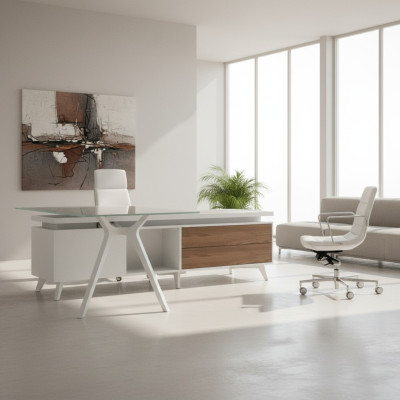 Hoekbureau Italiaanse tafel inrichting Frezza computermeubels tafel