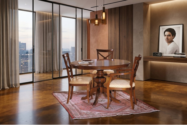 Ontwerp Eetkamer Ronde Tafel Set 4 delige set Italiaanse meubels Complete