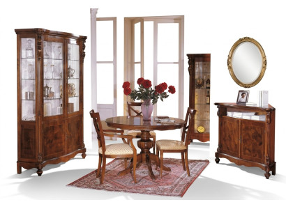 Luxe eetkamerset 6-delig houten meubilair commode 3x stoel tafel vitrine nieuw