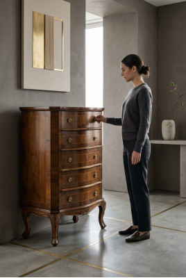 Hoge kast commode meubels opbergen plank kast sideboard hout nieuw ladenblokken