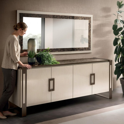 Edel ontwerp console houten spiegel dressoir dressoir kast 2-delige console tafel