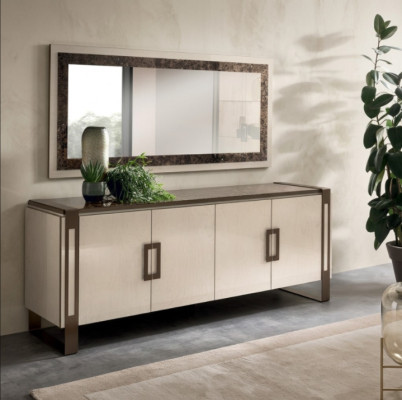 Edel ontwerp console houten spiegel dressoir dressoir kast 2-delige console tafel
