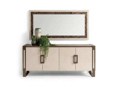 Edel ontwerp console houten spiegel dressoir dressoir kast 2-delige console tafel