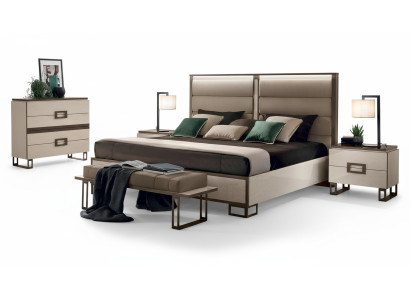 Bed 2x Bedside table 3-piece Bedroom set Design Modern Luxury Beds Furniture New