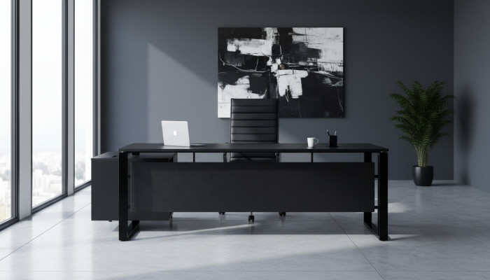 Schrijftafel computertafel kantoormeubelen tafel hoekbureau advocatenkantoor praktijk meubels