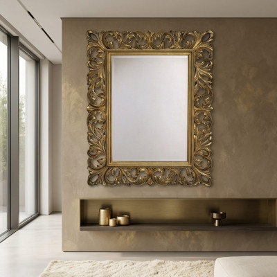 Klassieke designer echte houten lijst XXL spiegel 105x85.5 Spiegelmodel 1577.