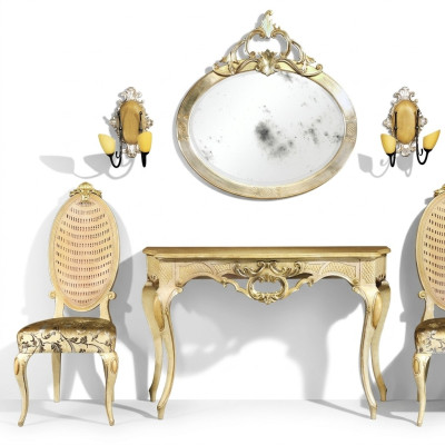 Console tafel dressoir met spiegel luxe klasse meubel set stijl modern 2-delig. Nieuw