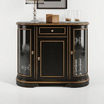 Vitrine kast Klassieke vitrines Woonkamer meubel Massieve kasten dressoir