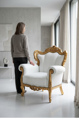 Ontwerp Luxe Klassiek Modern Gestoffeerde Stoel 1-Zits Bankbekleding Sofa's