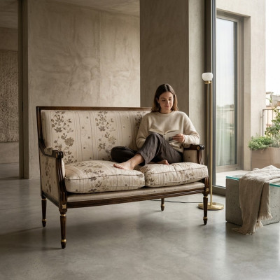 Bank Tweezitsbank Klassiek Nieuw Bekleding Textiel Banken Stoffen Bank