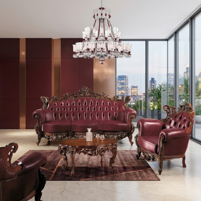 Luxe meubelbankstelbank bank bank stof 3 + 1 zits banktafel hout 3 delen.