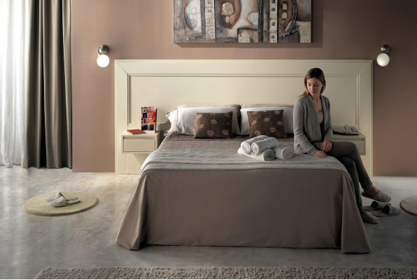 Ontwerp Moderne Luxe Meubels 4-delig Set Hotel Inrichting 2x Bedden + Nachtkastje