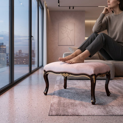 Ottomaanse chaise longue bank textiel ontwerper voetenbank bijzettafelkruk
