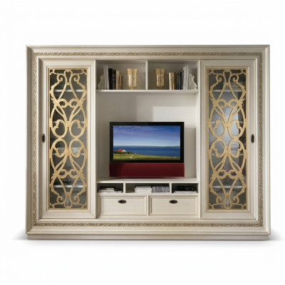 TV-kast wandmeubel woonkamer TV wand massief hout modern echt hout nieuw
