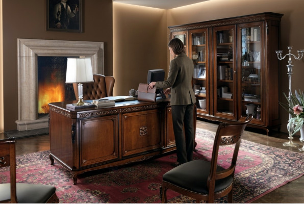 Ontwerp bureau tafel bureau stoel inrichting tafelstoel 2-delig massief hout