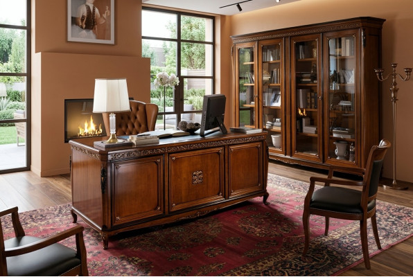 Ontwerp bureau tafel bureau stoel inrichting tafelstoel 2-delig massief hout