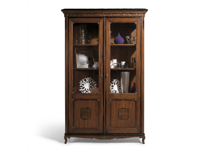 Vitrine glazen kast echt hout vitrine woonkamer meubels dressoir massief hout