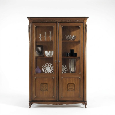Vitrine glazen kast massief houten vitrine woonkamer meubels dressoir massief hout