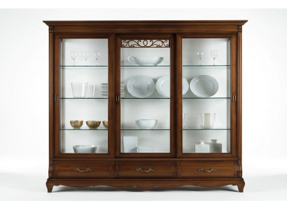 Glazen kast vitrine vitrinekast plank houten kast systeem rekken woonkamer