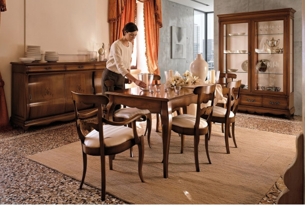 Klassieke set 2x stoelen met armleuningen 4x stoelen stoelenset eetkamerset Nieuw