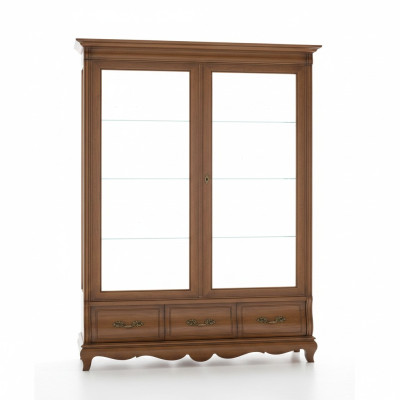 Klassieke rekken kasten inrichting vitrine xxl glazen kast dressoir meubels