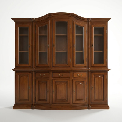 Meubels Klassieke rekken Kasten Vitrinekasten Vitrine xxl Glazen kast Dressoir Hout