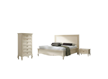 Ontwerp Klassieke Luxe Beddengroep Houten Bed Nachtkastje 4-delige Slaapkamerset