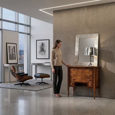 Set ladekast met spiegel, kasten woonkamer houten kast landhuisstijl design.