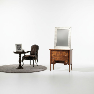 Set ladekast met spiegel, kasten woonkamer houten kast landhuisstijl design.