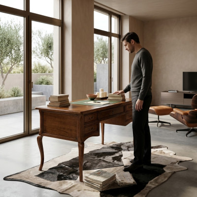 Tafels massief hout tafel secretaris Italiaanse antieke bureau Engels