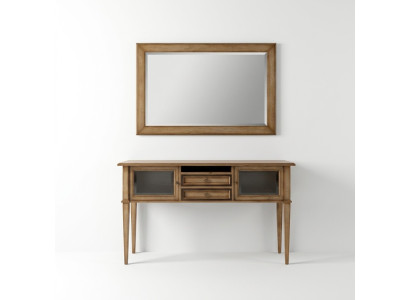 Landhuisstijl console kaptafel met spiegel console tafel bruin