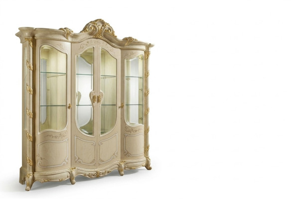 Kast massief hout dressoir vitrine woonkamer meubels Massief houten vitrines glas