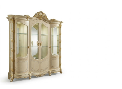 Kast massief hout dressoir vitrine woonkamer meubels Massief houten vitrines glas