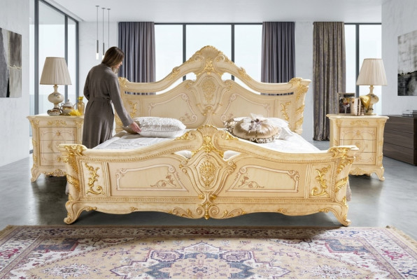 Slaapkamerset Design Art deco Luxe Bedden Bed Nachtkastje 3 delig.