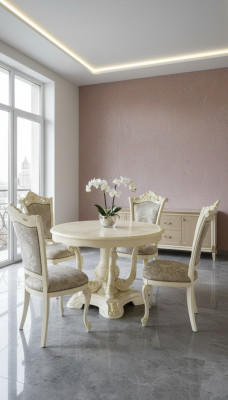 Eettafel 4 x Stoel Set Meubelstuk Tafel Eetgroep Tafels Eetservies Groep 5 dlg