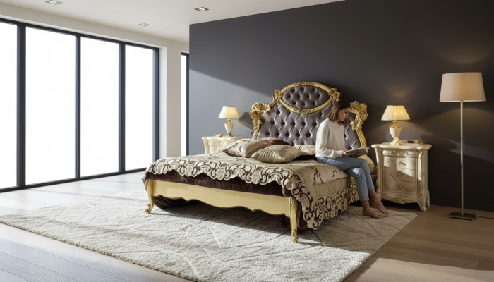 Bed Slaapkamer Set Design Meubels Klassiek Luxe Bedden Nieuw 2x Nachtkastje 3-delige.