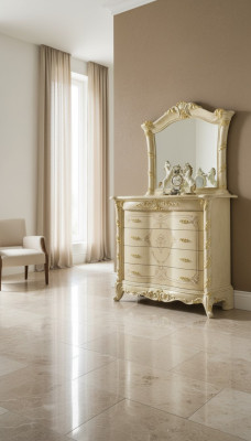 Laden Italië Meubel 2-delige massief houten dressoirset met spiegel sideboard