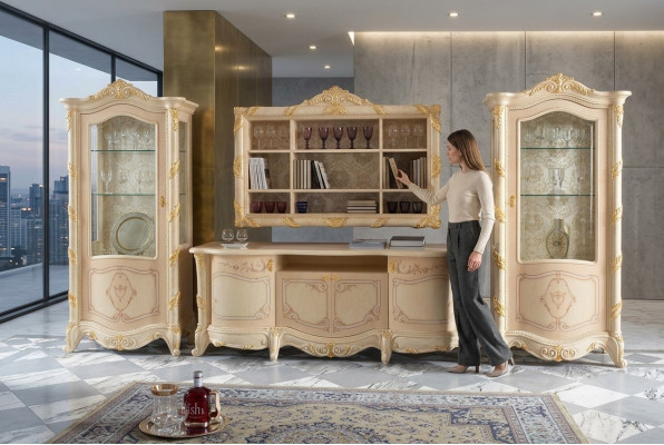 Mebel Italiaans dressoir planken Nieuwe tv-standaard tv-standaard Massief hout