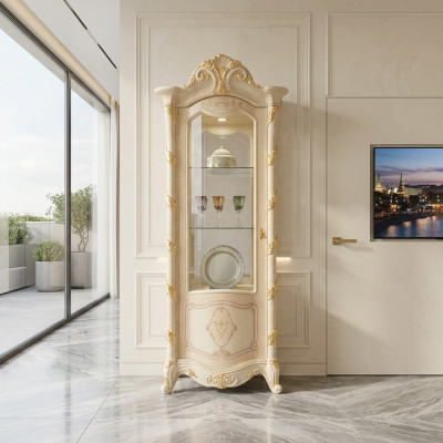 Kasten Dressoir Italiaanse meubels Houten vitrinekast Vitrines Woonkamer