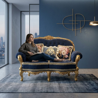 Chesterfield bank 2 zits gestoffeerde banken Sofa's fluweel stof tweezitter meubels Nieuw