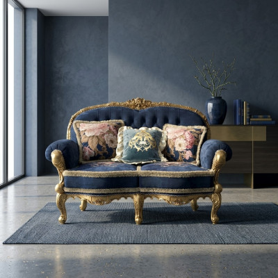 Chesterfield bank 2 zits gestoffeerde banken Sofa's fluweel stof tweezitter meubels Nieuw