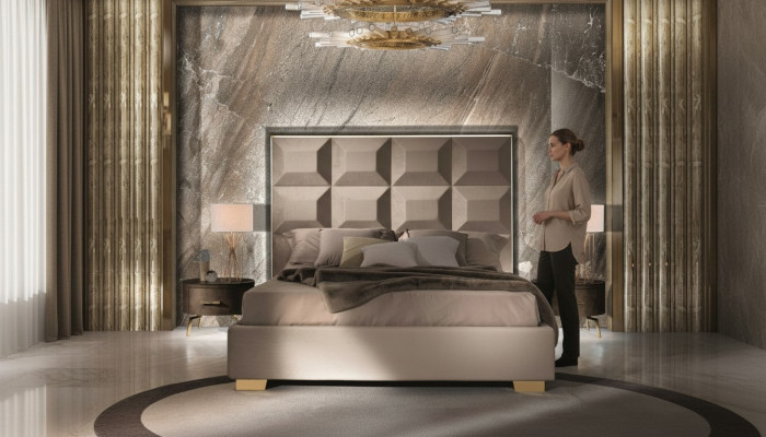 Ontwerp modern luxe slaapkamer nachtkastje bedden bed 3-delige slaapkamer set