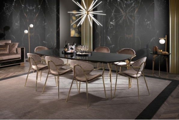 Eettafel Design Meubels Italië Luxe Eetkamertafel Eettafels Marmer Roestvrij Staal