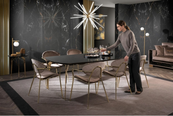 Meubilair inrichtingsgroep tafel + 6 stoelen set eettafel set eetkamer 7-delig.