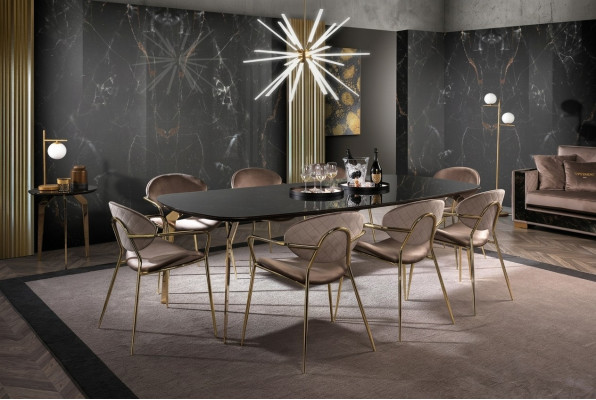 Meubilair inrichtingsgroep tafel + 6 stoelen set eettafel set eetkamer 7-delig.