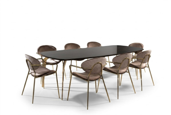 Meubilair inrichtingsgroep tafel + 6 stoelen set eettafel set eetkamer 7-delig.