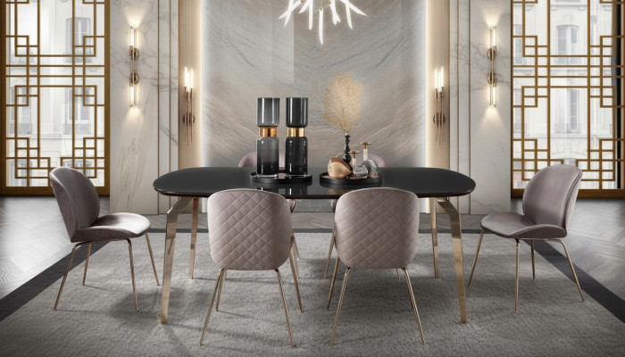 Garnituur Tafel Tafels Luxe Hout Meubels Nieuw Eetkamer Groep Compleet Set 7-delig