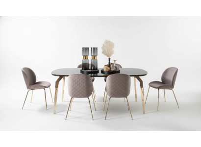 Garnituur Tafel Tafels Luxe Hout Meubels Nieuw Eetkamer Groep Compleet Set 7-delig