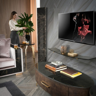 Moderne woonmuur woonkamer wandplank dressoir RTV-rek muurkast 2-delig.